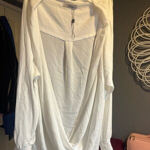 Bagatelle White Draped Blouse